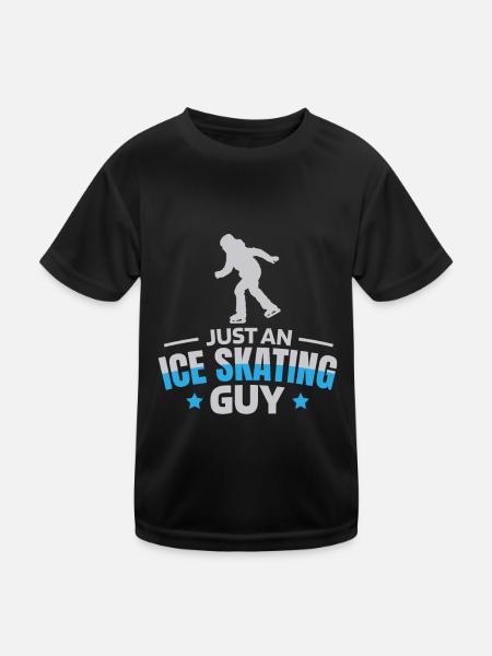 Schlittschuhlaufen juste un patineur sur glace - T-shirt sport Enfant - noir - Devant