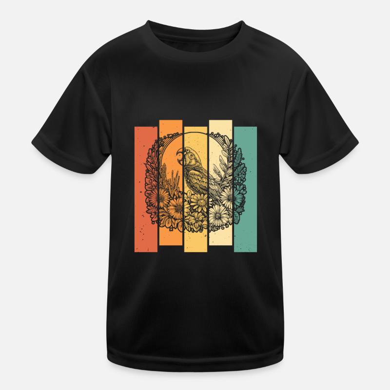 Papagei Wilde Blumen Floral Moon Kinder Funktions-T-Shirt