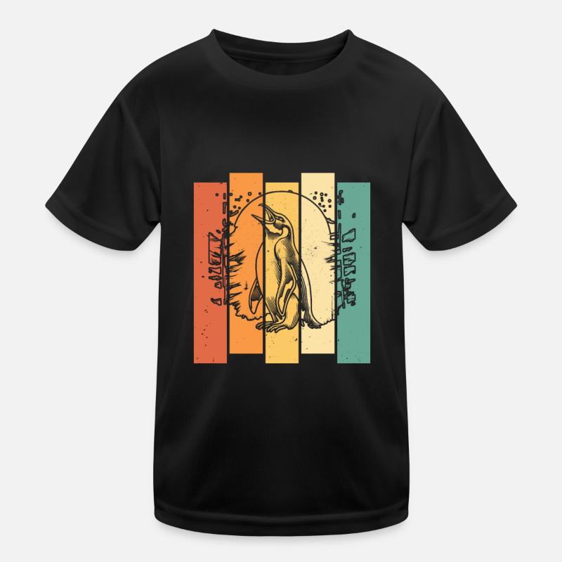 Penguin Moon Howling Kids Functional T-Shirt