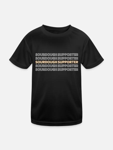 Sauerteig Brot - Kinder Funktions-T-Shirt - Schwarz - Vorne
