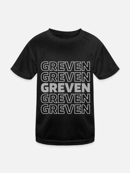 German city of Greven, North Rhine-Westphalia - Kids Functional T-Shirt - black - Front