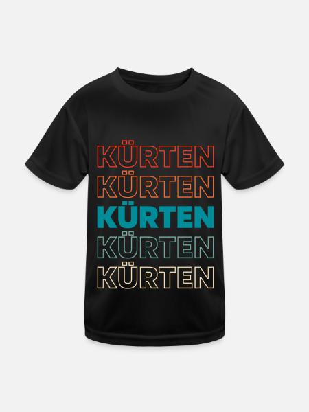 Deutsche Stadt Kürten Nordrheinwestfalen - Kinder Funktions-T-Shirt - Schwarz - Vorne