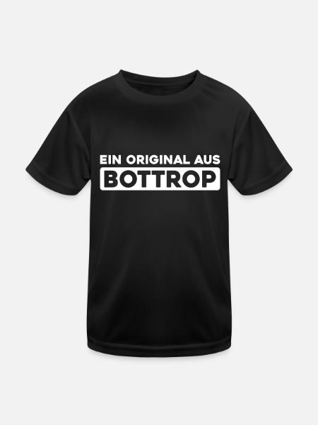 German city Bottrop, North Rhine-Westphalia - Kids Functional T-Shirt - black - Front