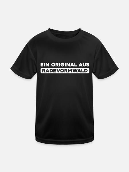 German city Radevormwald, North Rhine-Westphalia - Kids Functional T-Shirt - black - Front