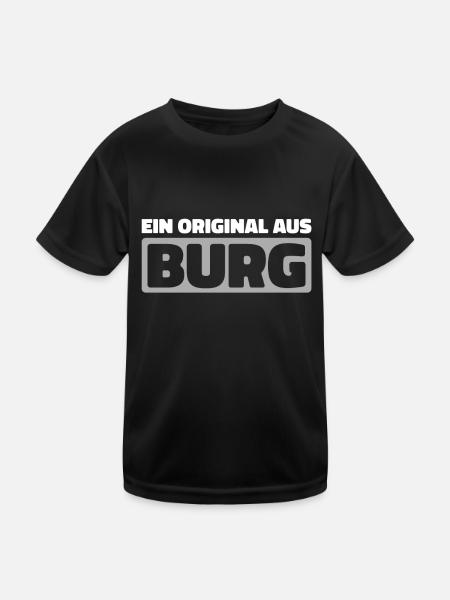 Ville allemande de Sachsenanhalt Château - T-shirt sport Enfant - noir - Devant