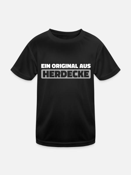 German city of Herdecke, North Rhine-Westphalia - Kids Functional T-Shirt - black - Front