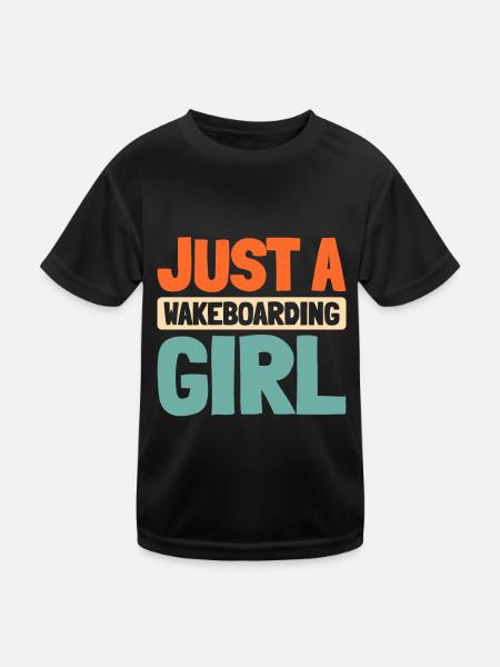 Wakeboard Wakeboarder Juste une fille de wakeboard - T-shirt sport Enfant - noir - Devant