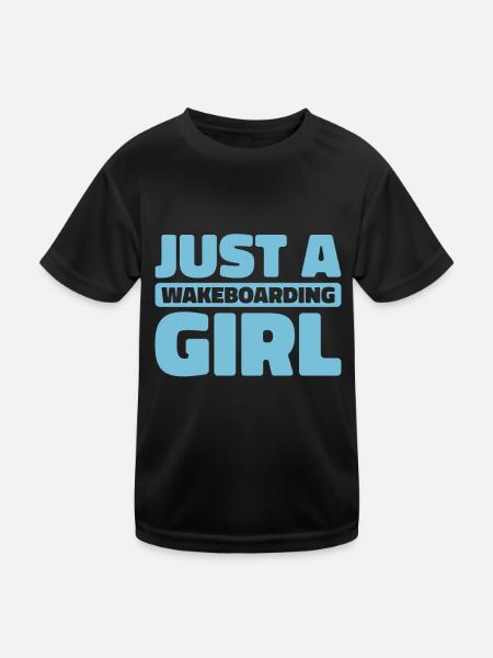 Wakeboard Wakeboarder Juste une fille de wakeboard - T-shirt sport Enfant - noir - Devant