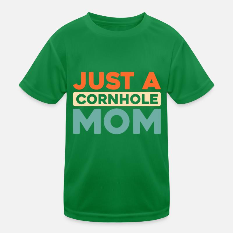 Cornhole Blind Hole Game Just A Cornhole Mom Kids Functional T-Shirt
