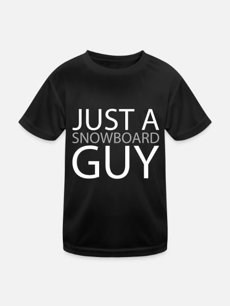 Snowboard Snowboarder Juste un gars de snowboard - T-shirt sport Enfant - noir - Devant