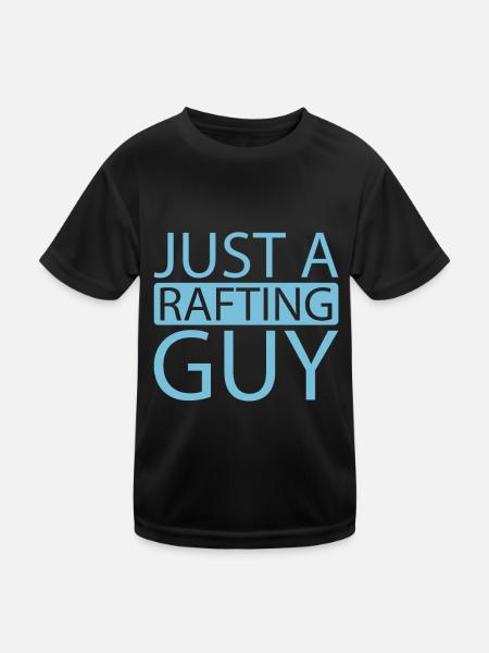 Rafting Just A Rafting Guy - Kinder Funktions-T-Shirt - Schwarz - Vorne