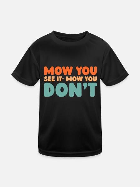 Rasenmäher Mähen - Kinder Funktions-T-Shirt - Schwarz - Vorne