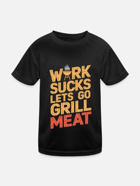 Bbq Grilling - Kids Functional T-Shirt - black - Front