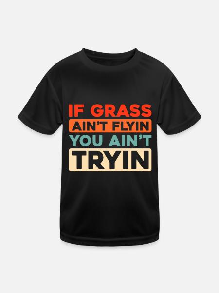 Lawn mower mowing - Kids Functional T-Shirt - black - Front