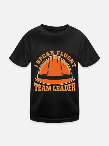 Contremaître en construction - T-shirt sport Enfant - noir - Devant
