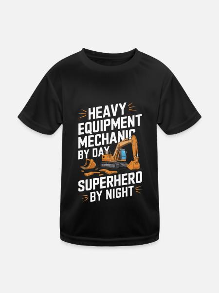 Mécanicien de machinerie lourde - T-shirt sport Enfant - noir - Devant