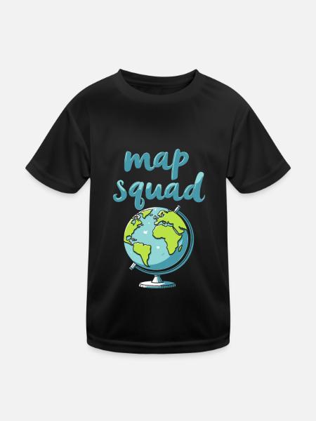 Geography Geographer Kader - Kids Functional T-Shirt - black - Front