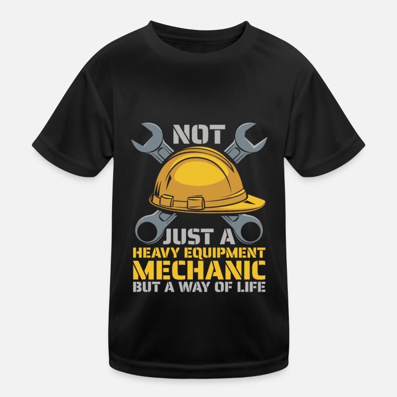 Heavy Machinery Mechanic Kids Functional T-Shirt