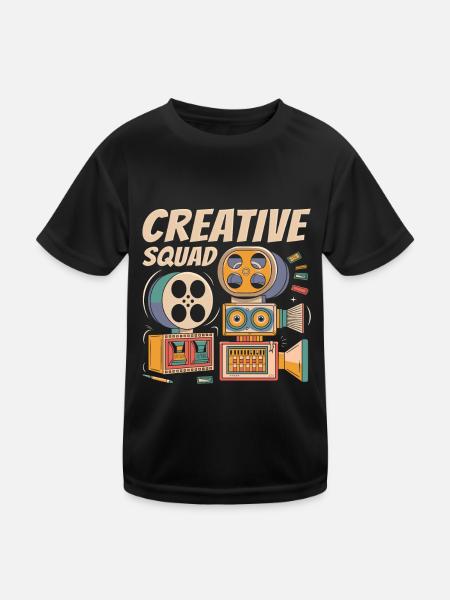 Art Director Kader - Kinder Funktions-T-Shirt - Schwarz - Vorne
