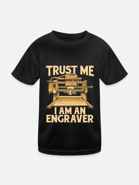 Engraver - Kids Functional T-Shirt - black - Front