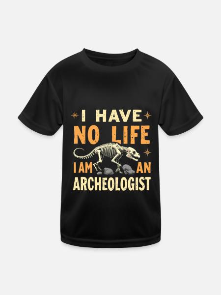 Archéologue - T-shirt sport Enfant - noir - Devant