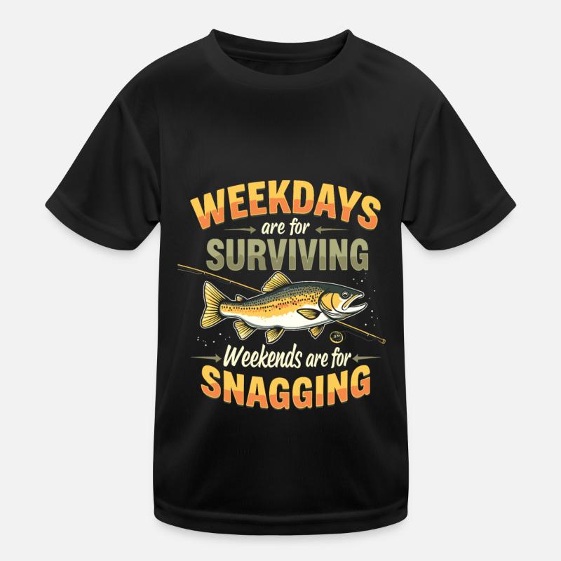 Forellen Angler Kinder Funktions-T-Shirt