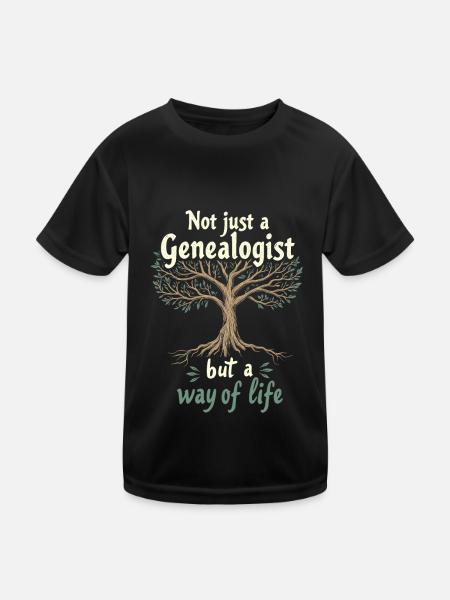 Généalogiste - T-shirt sport Enfant - noir - Devant