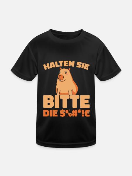 Capybara Wasserschwein - T-shirt sport Enfant - noir - Devant