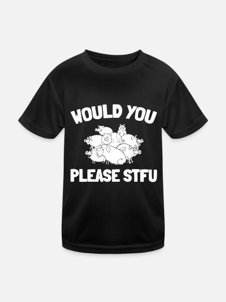 Pig Pig Farmer Stfu - Kids Functional T-Shirt - black - Front
