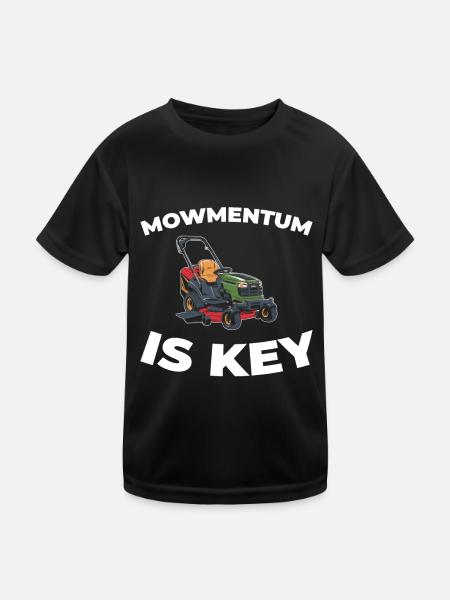 Rasenmäher Mähen - Kinder Funktions-T-Shirt - Schwarz - Vorne