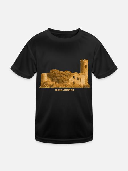 Ardeck Burg Ruine Holzheim Rheinland-Pfalz - Kinder Funktions-T-Shirt - Schwarz - Vorne