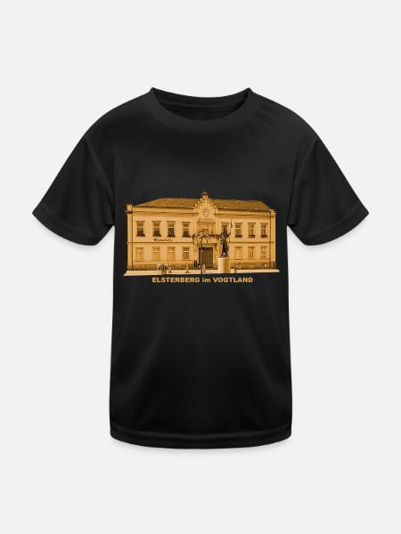 Elsterberg Town Hall Vogtland Saxony - Kids Functional T-Shirt - black - Front