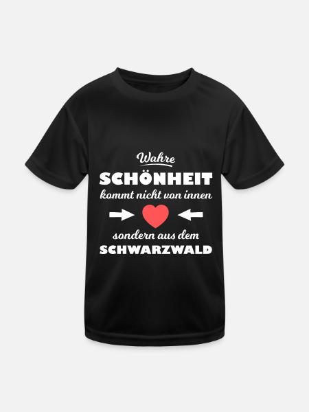 Schönheit aus dem Schwarzwald - Kinder Funktions-T-Shirt - Schwarz - Vorne