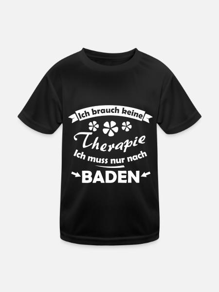 Zuhause in Baden - Kinder Funktions-T-Shirt - Schwarz - Vorne