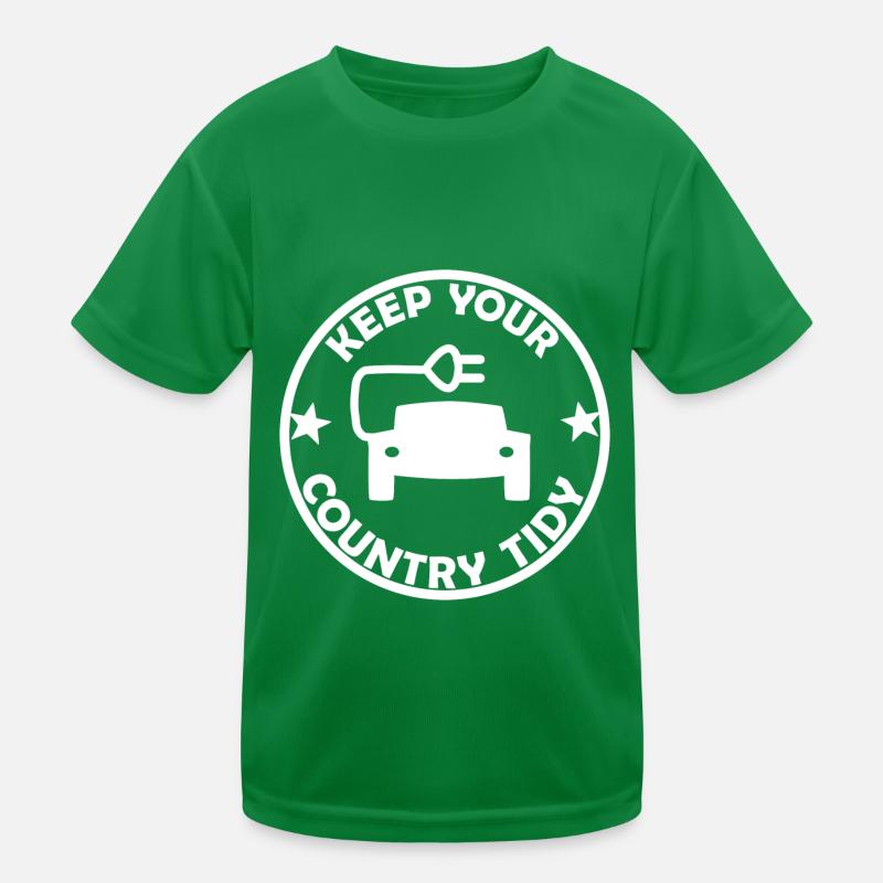 Der E Auto Umweltsticker Kinder Funktions-T-Shirt