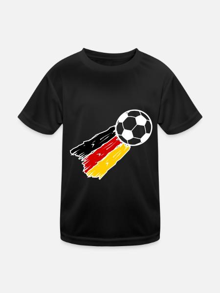 Die deutsche Fußball Rakete - Kinder Funktions-T-Shirt - Schwarz - Vorne