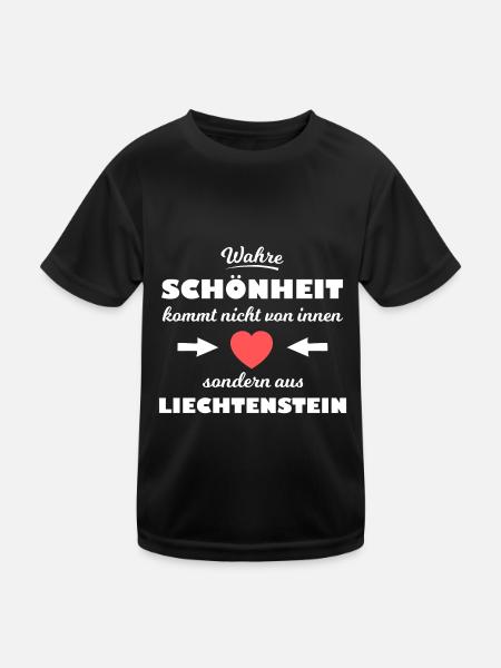Die Schönheit aus Liechtenstein - Kinder Funktions-T-Shirt - Schwarz - Vorne