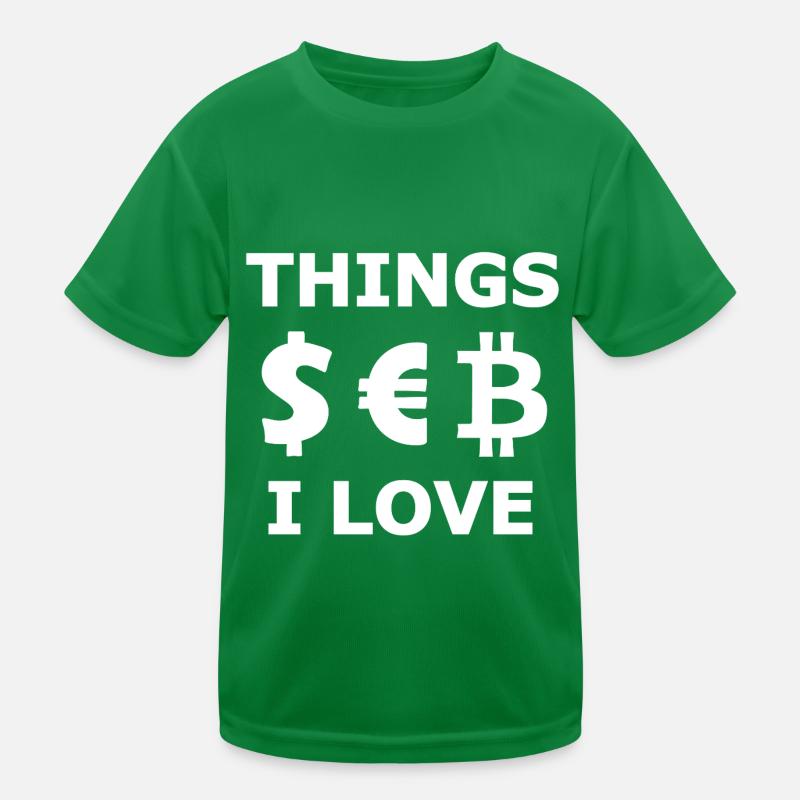 Dollar, Euro et Bitcoin T-shirt sport Enfant