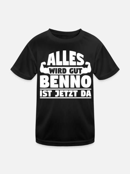 Alles wird gut Benno ist jetzt da - Kinder Funktions-T-Shirt - Schwarz - Vorne