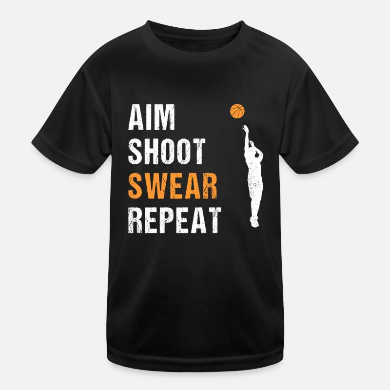 But Throw Curse Again Slogan de basket-ball T-shirt sport Enfant