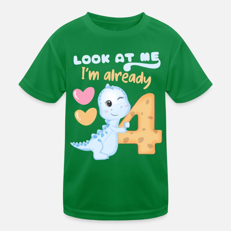 4e anniversaire, 4 ans, dinosaure kawaii T-shirt sport Enfant