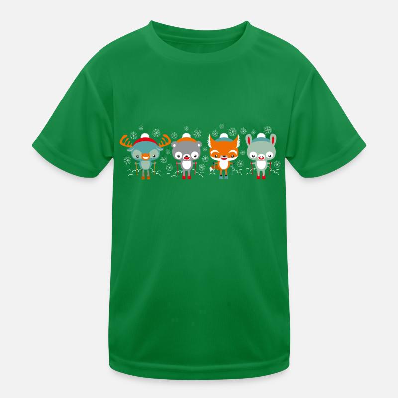 Süße Tiere fahren Ski – Geschenkidee Kinder Funktions-T-Shirt