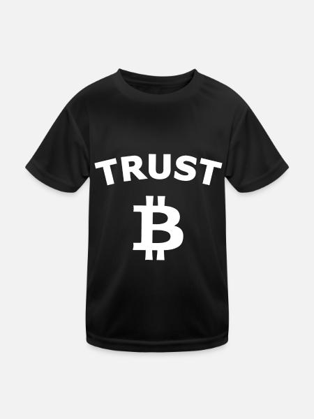 Vetraue den Coins - Kinder Funktions-T-Shirt - Schwarz - Vorne