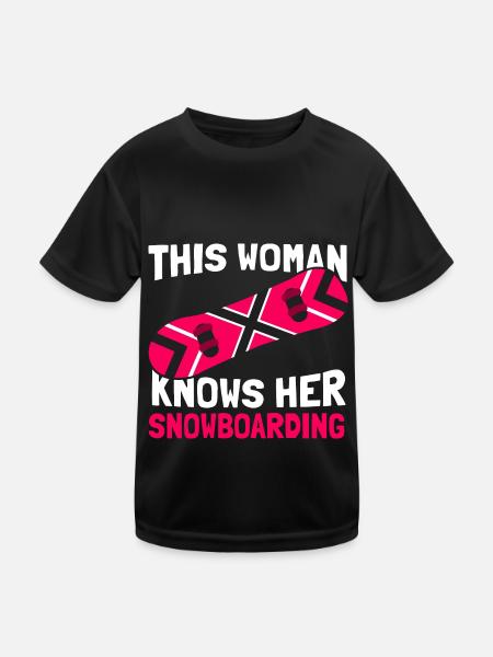 Snowboard Snowboarder Snowboarding - Kids Functional T-Shirt - black - Front