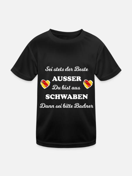 Die Schwaben und Badner - Kinder Funktions-T-Shirt - Schwarz - Vorne