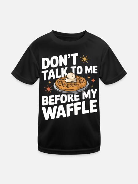Waffles Breakfast Sweets - Kids Functional T-Shirt - black - Front
