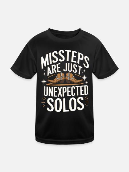 Line Dancing Dancing Dancers - Kids Functional T-Shirt - black - Front