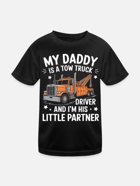 Abschleppwagen Truck Abschlepper - Kinder Funktions-T-Shirt - Schwarz - Vorne