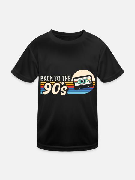 90s 90s Retro Gift - Kids Functional T-Shirt - black - Front