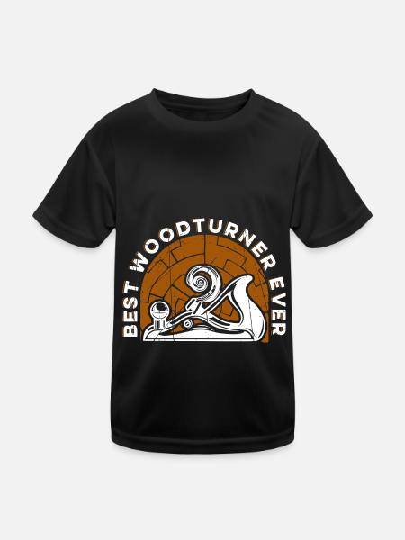 Drechseln Tischler Drechslerei Schreiner Drechsler - Kinder Funktions-T-Shirt - Schwarz - Vorne